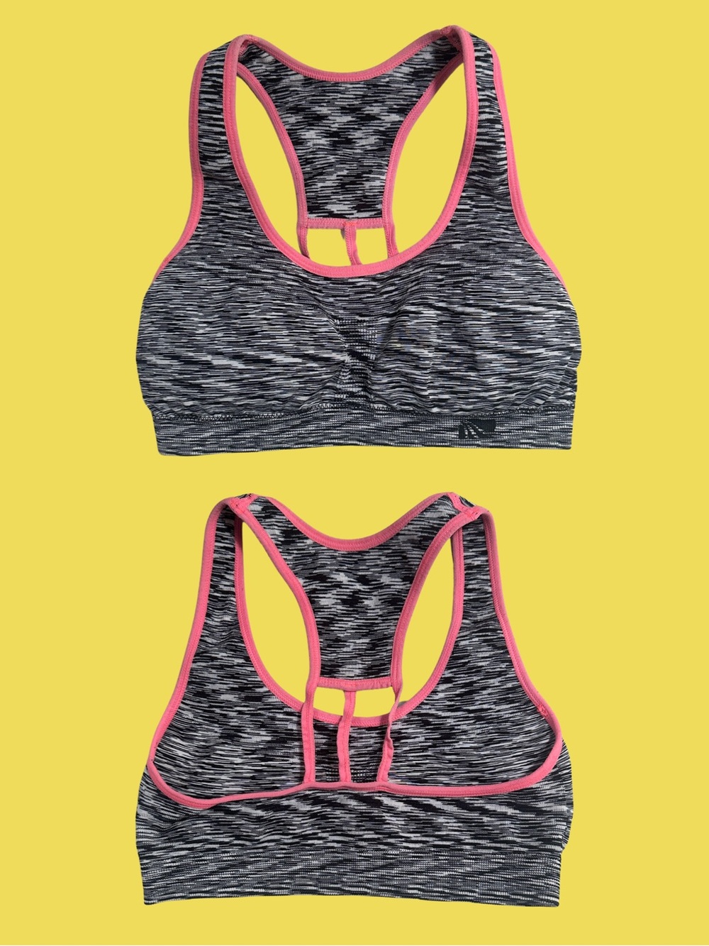 MARIKA Sports Bra Cut-Out SIZE SMALL Black White Pink Active Fitness Stretch